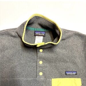 Patagonia Gray and Yellow Men's Fleece Pullover